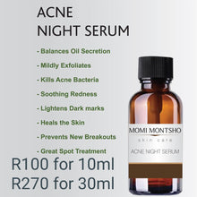 Load image into Gallery viewer, Acne Night Serum (facial sponges sold separately)